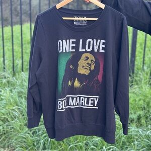 Men’s Zion Rootswear Black Bob Marley One Love Sweatshirt XL